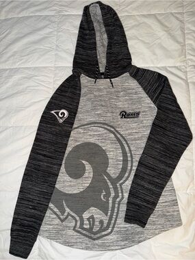 NFL Rams Men's Gray Raglan Hoodie M